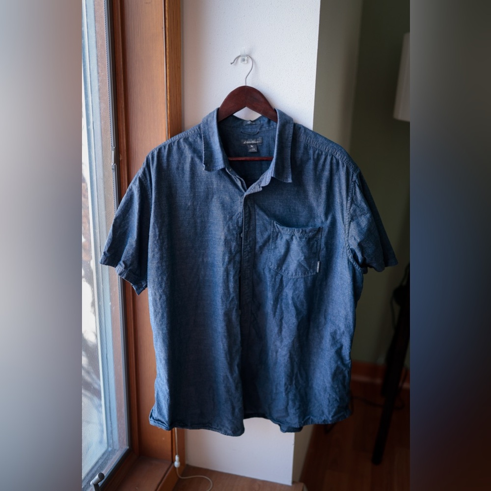 Eddie Bauer dark blue button-down polo